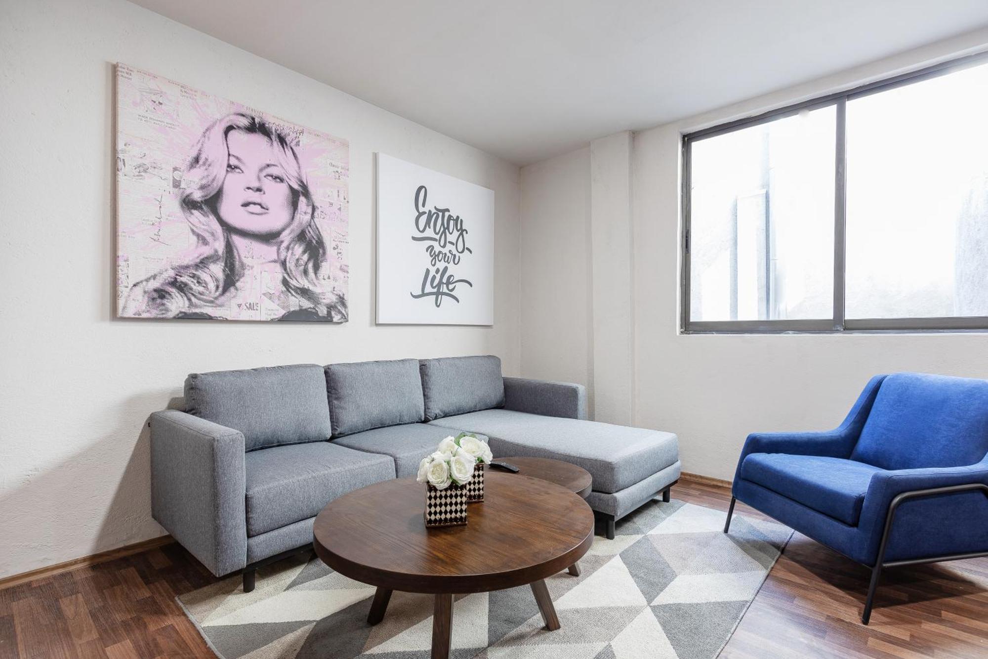 Apartment Chic Living - Roma Norte -laundry- Sleeps 7 *
